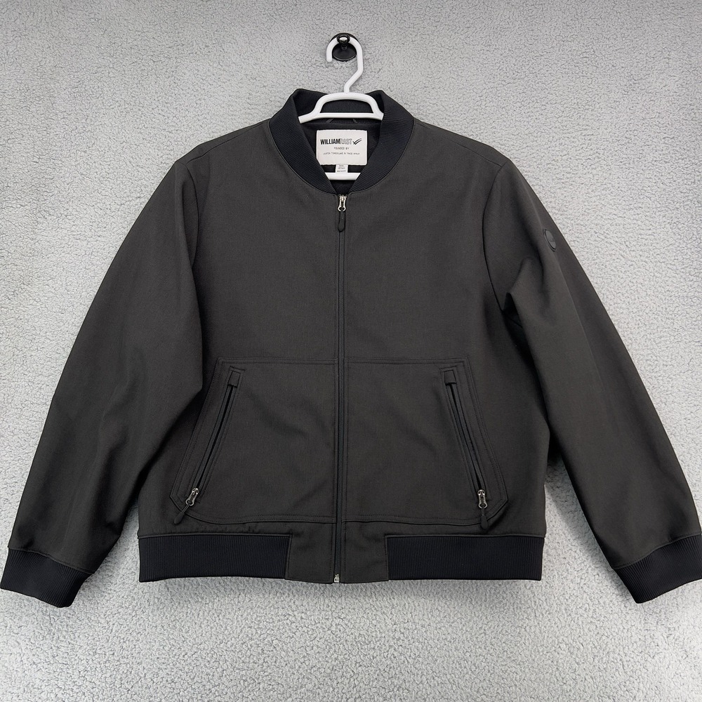 William Rast Bomber Jacket Men XXL Black Full Zip Justin Timberlake